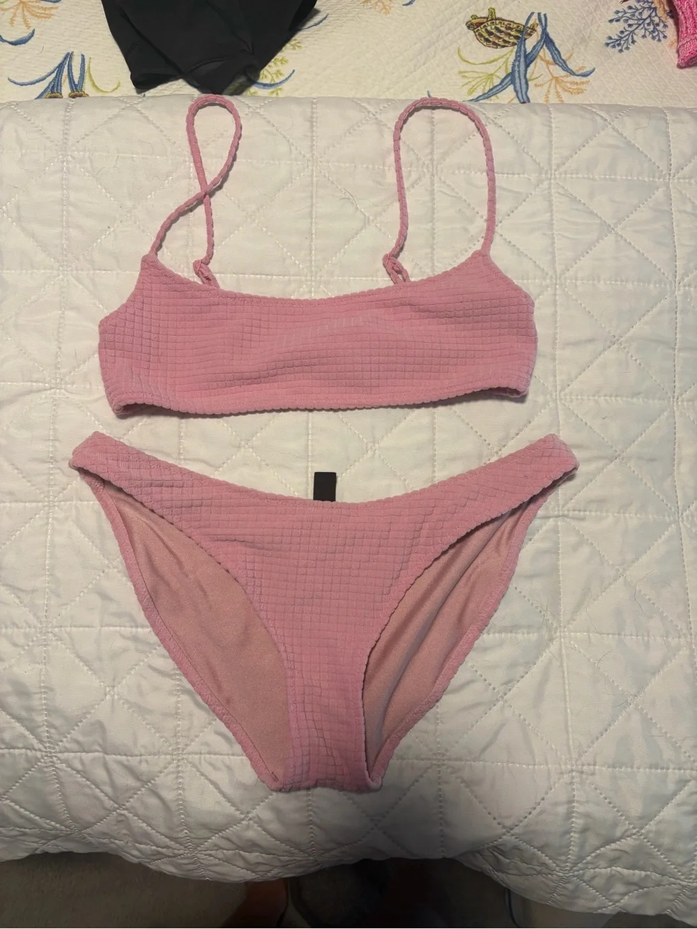 triangl swimwear Pink Ribbed Bikini Set